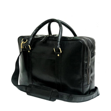Genuine Leather Laptop Bag Black